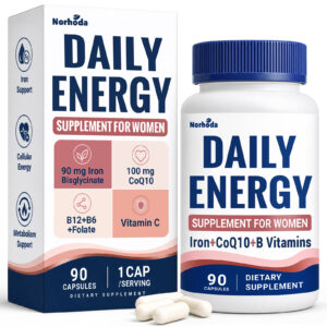 Daily Energy Supplement with Iron, B12, B6, CoQ10 for Women 90 Capsules